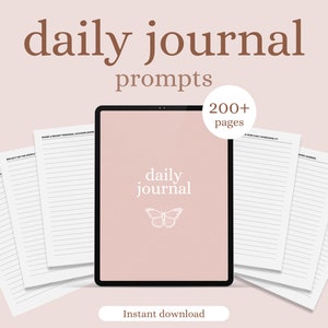 Daily Journal Prompts | Printable Digital Journal iPad | Gratitude Journal | Daily Journal | Mental Health Journal | Goodnotes & Notability