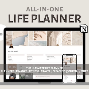 All in one Notion Planer Vorlage | Notion Life Planner Dashboard | ADHS Kalender | Minimal, Ästhetisch | Planer Vorlage | Digitaler Planer