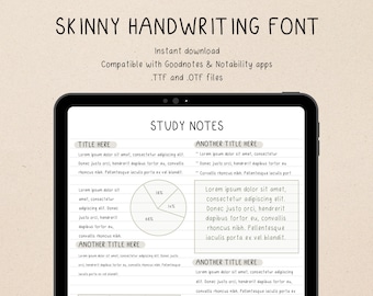 Neat Handwritten Font for Digital Planner and Student Note Taking | Cute and Neat Handwriting Font | Goodnotes & Notability