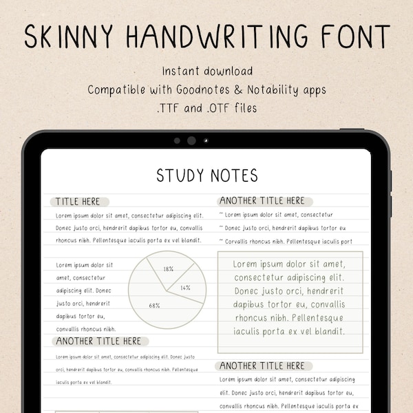 Neat Handwritten Font for Digital Planner and Student Note Taking | Cute and Neat Handwriting Font | Goodnotes & Notability