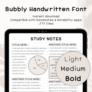 Neat Handwritten Font for Digital Planner and Student Note Taking | Cute and Neat Handwriting Font | Goodnotes & Notability | iPad