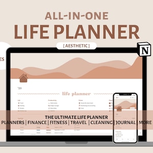 All in one Notion Planner Template | Notion Life Planner Dashboard | ADHD Planner | Minimal, Aesthetic | Planner Template | Digital Planner