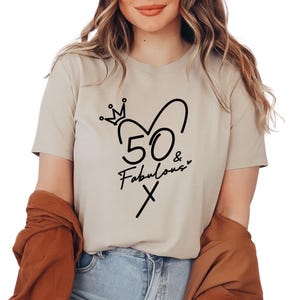 50 and Fabulous 50th Birthday Shirt, 50th Birthday Shirt for Women, Birthday Gift, Fifty and Fabulous, Birthday Party Shirt, SA422