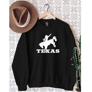 Texas Cowboy Sweatshirt. Cowboy on a Horse Hoodie. T-shirt Gift for Texans.