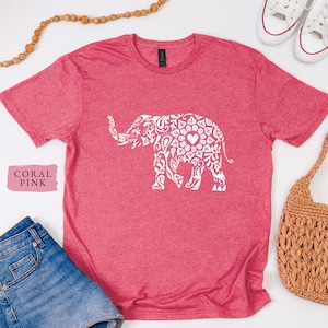 Mandala Elephant Shirt, Intricate Elephant Design Tee, Spiritual Mandala Art Shirt, Boho Elephant Graphic Tee, Calming and Detailed Shirt