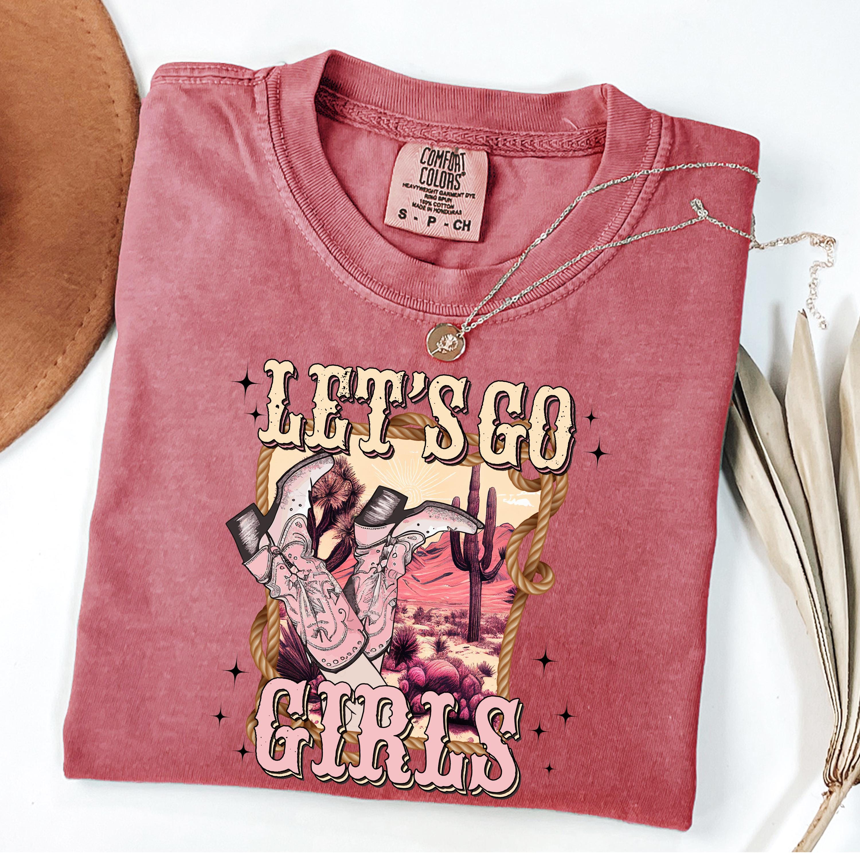 Let’s Go Girls Comfort Colors® Shirt, WesternTee, Country Concert Tee, Cowgirl Shirt, Fun Girls Trip Shirt, Retro Western Shirt, Yeehaw Tee