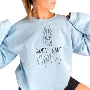 Great Dane Dog Mom Hoodie, Custom Sweatshirt for Great Dane Owner, Gift for Great Dane Dog Lover, Great Dane Mom in Pocket, S3311