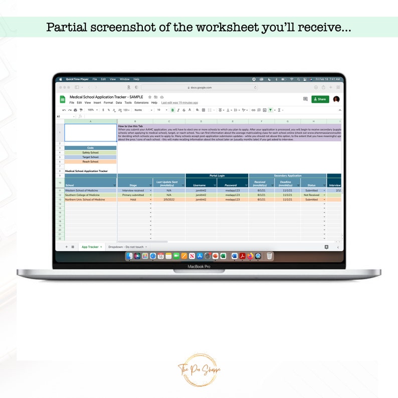 Medical School Application Tracker Etsy