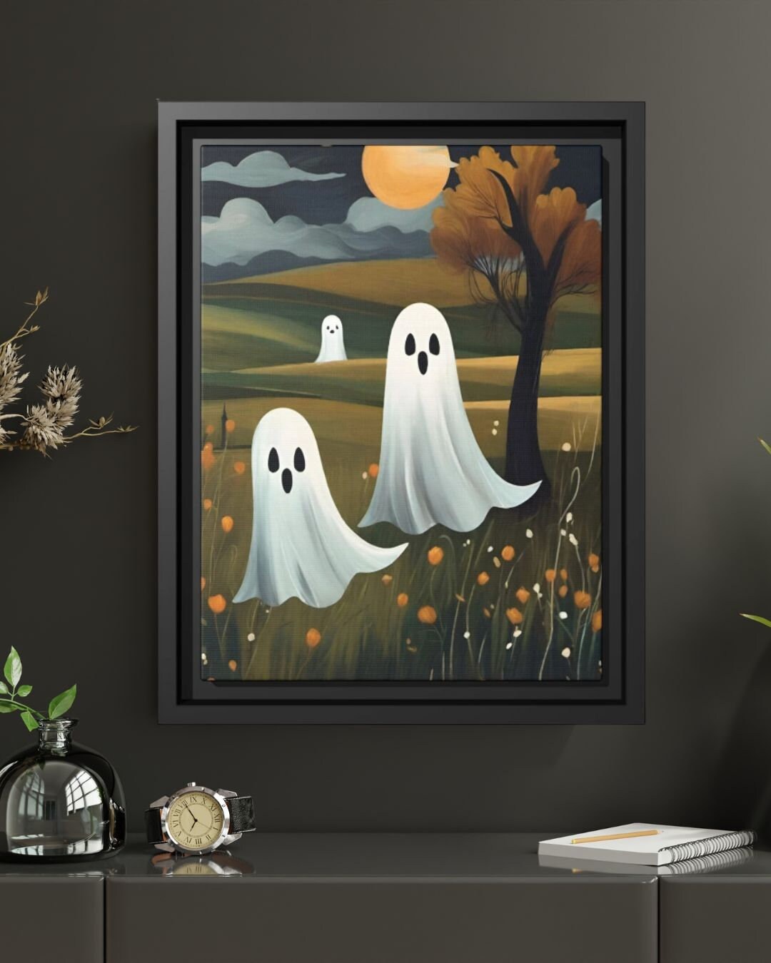 Ghostly Field Digital Download -- Halloween Wall Art, Spooky Vintage ...