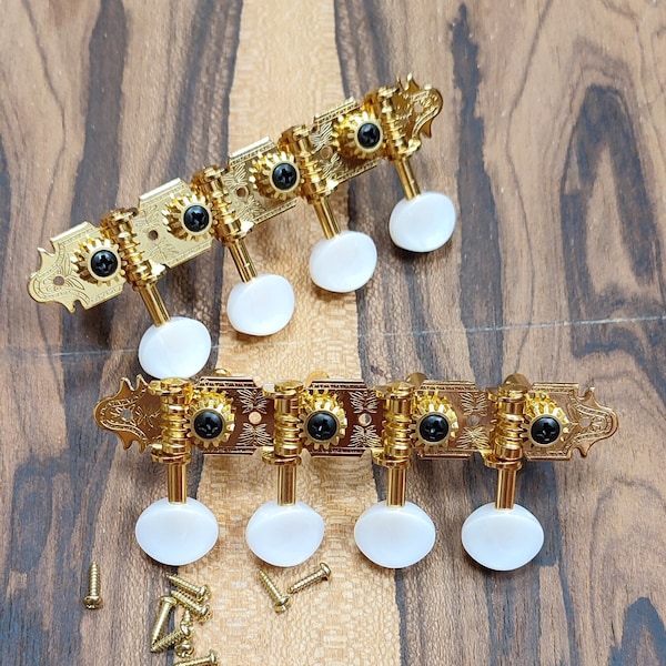 Bouzouki machine heads ~ Premium 8string Bouzouki tuners ~ Gold Colour & White Pearl Button