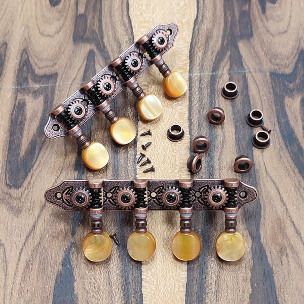 Mandolin machine heads ~ Grover Professional 8string Mandolin tuners ~ Bronze Colour & Brown Pearl Button