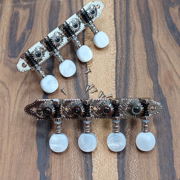 Bouzouki machine heads ~ Grover Professional 8string Bouzouki tuners ~ Nickel Colour & White Pearl Button