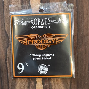 6string Baglamas Set of Strings ~ Prodigy ORANGE Set ~ 0,09 Set Silver Wounded