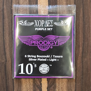 6string Bouzouki / Tzoura Set of Strings ~ Prodigy PURPLE Set ~ 0,10 Set Silver Wounded