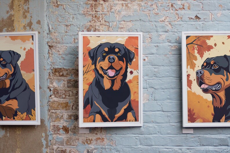 Fall-themed Rottweiler Art 11x14 Digital Download Set of 10 - Etsy