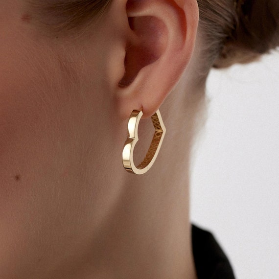 Orecchini A Cerchio Piccoli Con Charms Stella Cuore Farfalla – Placcati Oro 14k, Minimal, Ipoallergenici