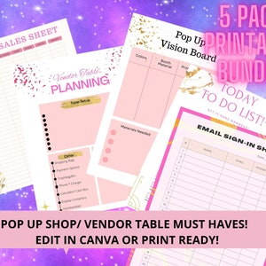Pop Up Shop Bundle! Digital Download of all that you need to organize, set up, and prepare for your Vendor Table/ Tradeshow Event!