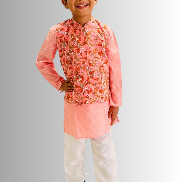 Ensemble veste Kurta pour garçon | Vêtements de détente décontractés/vêtements de festival, vêtements ethniques indiens pyjama kurta bébé garçon, tenues indiennes pour garçons