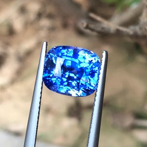 Natural Blue Sapphire, Cut Faceted Cushion Shape, Loose Gemstone For Fine Jewelry Making, Gift for her, Statement Ring, 6.20 Carat
