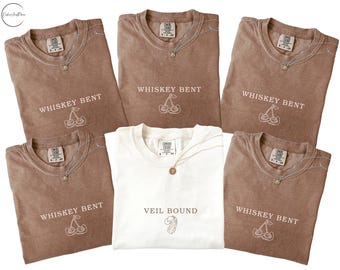 Whiskey Bent Bachelorette Shirt: Veil Bound Cowgirl Bridal Party Comfort Colors TShirt