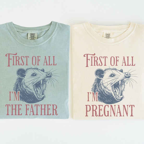Pregnant Comfort Colors Shirt Eating for Two Pregnancy Announcement Funny Expecting Dad Gift Couple Baby Reveal Tshirt Matching Maternity T