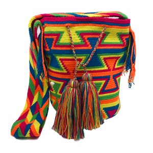 Wayuu bag hand-woven by members of the Colombian indigenous tribe