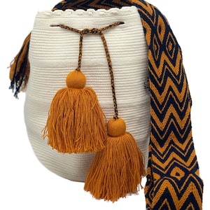 Wayuu bag hand-woven by members of the Colombian indigenous tribe