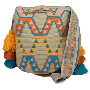 Wayuu bag hand-woven by members of the Colombian indigenous tribe