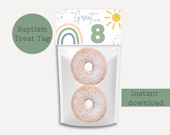 Great to be 8 Treat Tags | Baptism Preview Night | LDS Baptism | 8 Birthday | Digital | Party Favors | Baptism Treat | Gift | Printable