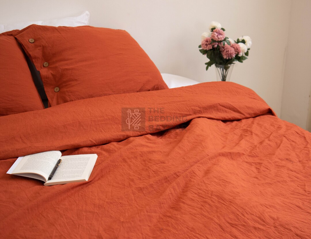 Terracotta Red Duvet Cover 3 Piece Duvet Cover Set 4 Piece Sheet Set