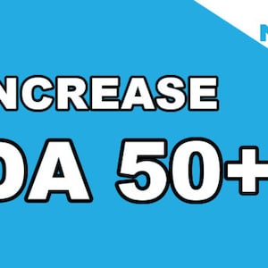 Peut inclure: Un fond bleu avec du texte blanc qui dit "INCREASE DA 50+" en lettres grasses, soulignées de noir. Le texte est centré sur l'image.
