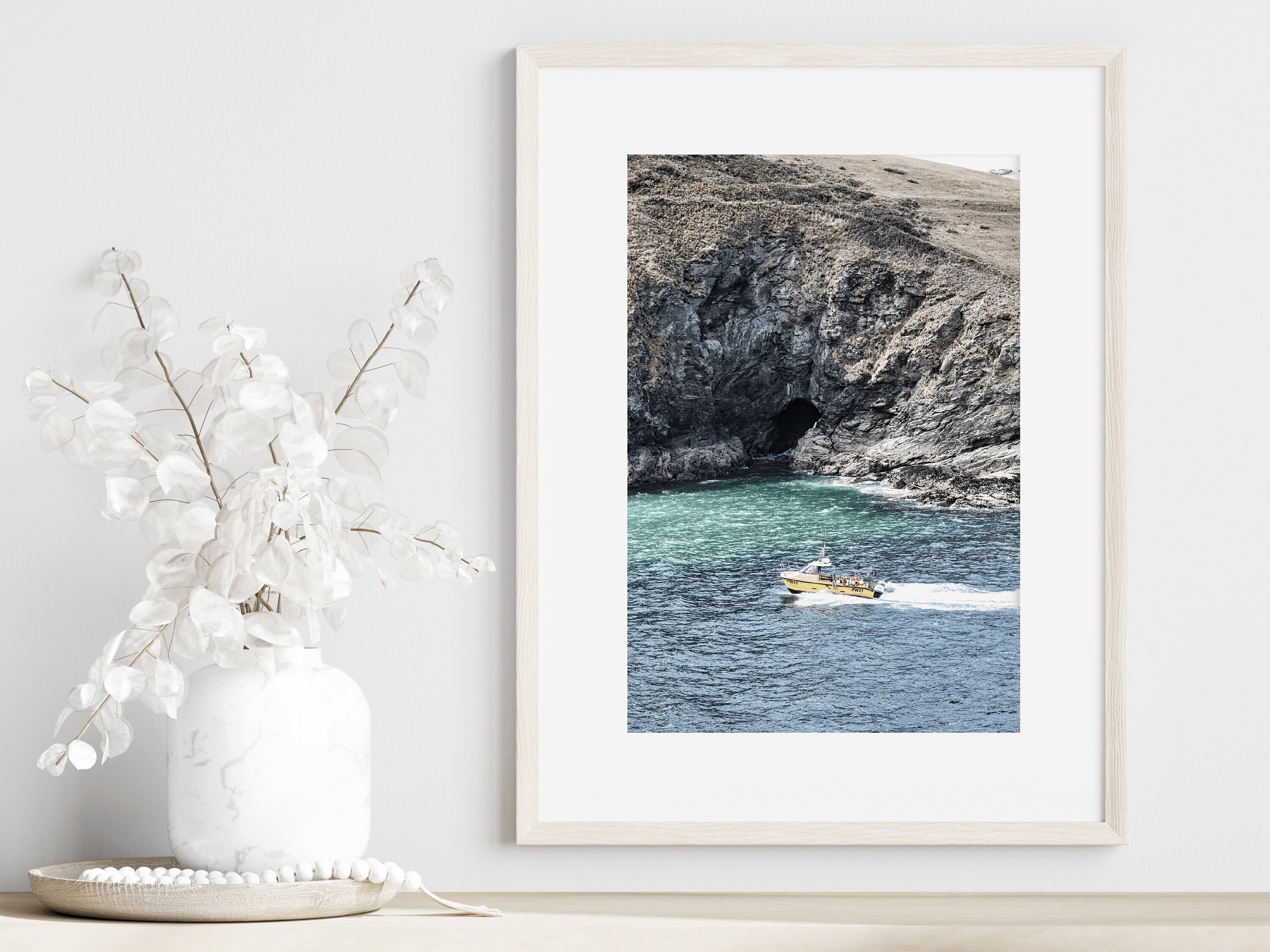 Coastal Boat & Sea Wall Art Print | Digital Download - Etsy Australia