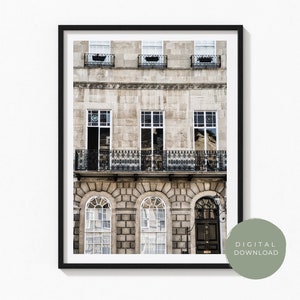 Stone Building Balcony Wall Art Print | Digital Download