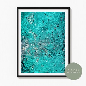 Türkisblaue Blasen Küstenwand Kunst Druck | Digitaler Download