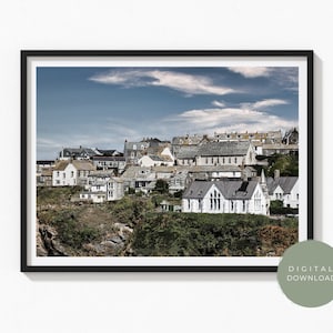 Seaside Village Wall Art Print | Digital Download
