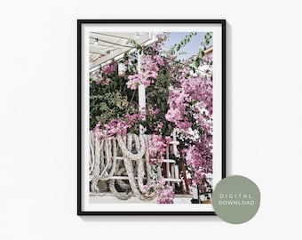 Pink Bougainvillea Botanical Wall Art Print | Digital Download