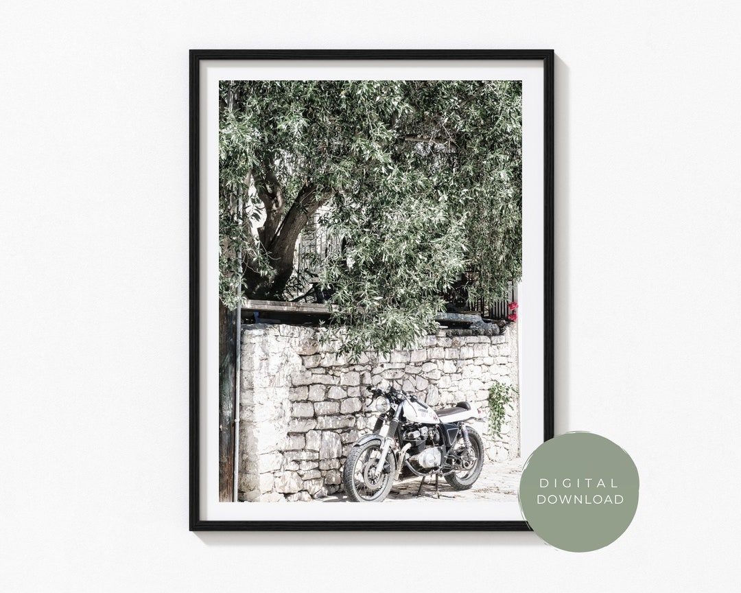Rustic Motorcycle Background Motorcycle Rustic Village Wall Art Print | Digital Download - Etsy