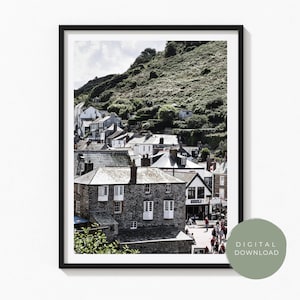 Seaside Village Houses Wall Art Print | Digital Download