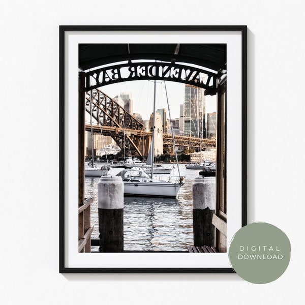 Sydney Harbour Ferry Jetty Boat Wall Art Print | Digital Download