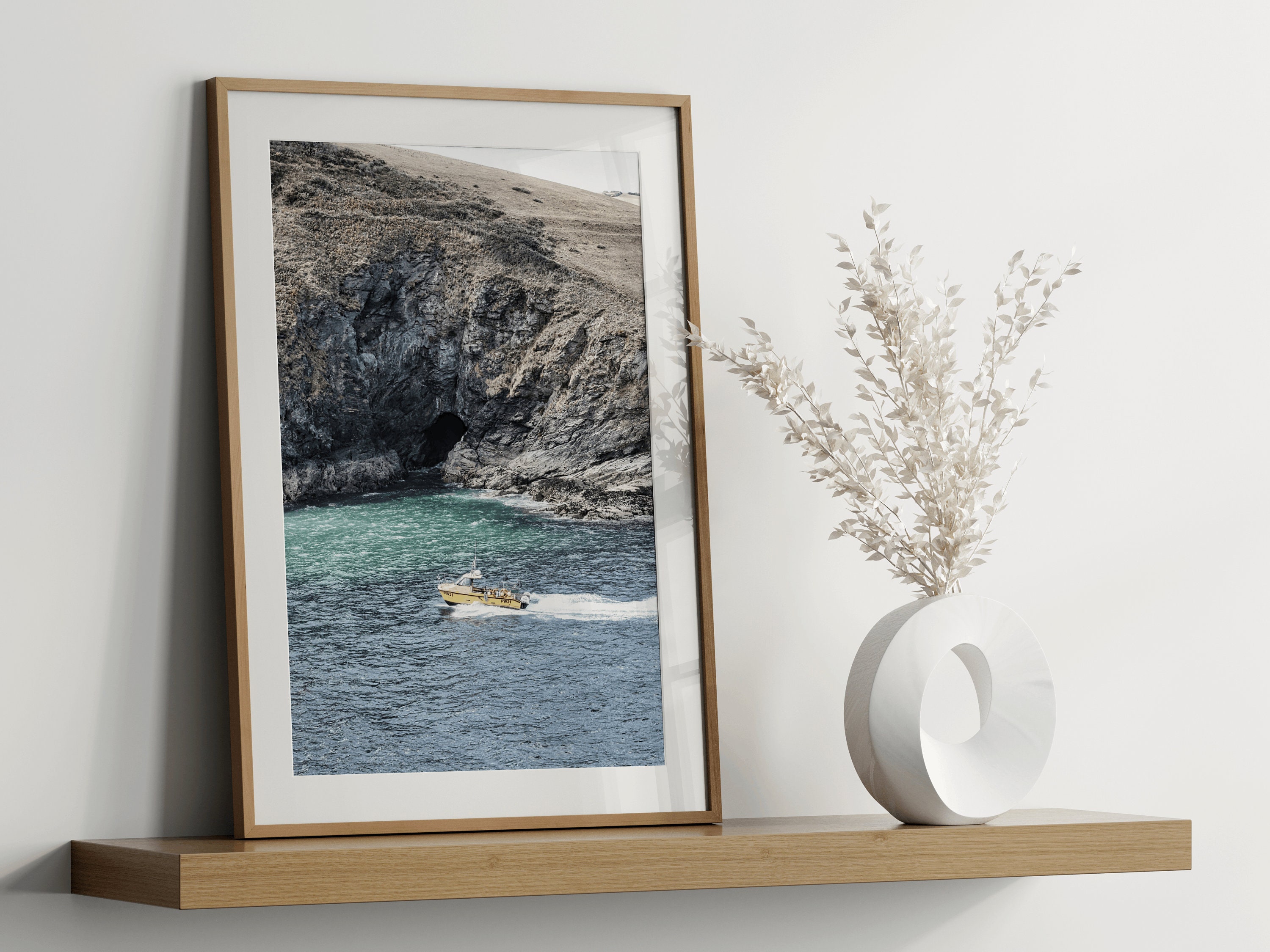 Coastal Boat & Sea Wall Art Print Digital Download - Etsy Australia