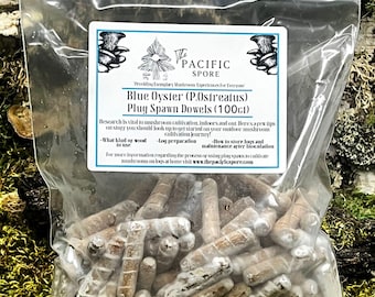 Blue Oyster Mushroom Plug Spawn 100 pack