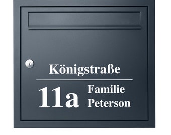 Letterbox sticker desired text & house number - name sticker - sign with text letterbox