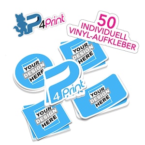 Adesivi personalizzati - 50 adesivi personalizzati di alta qualità per logo e decorazione, regalo ideale per occasioni speciali