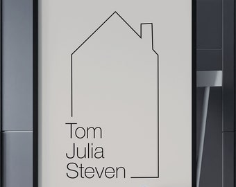 Family Poster Unique Gift with - Personalized House