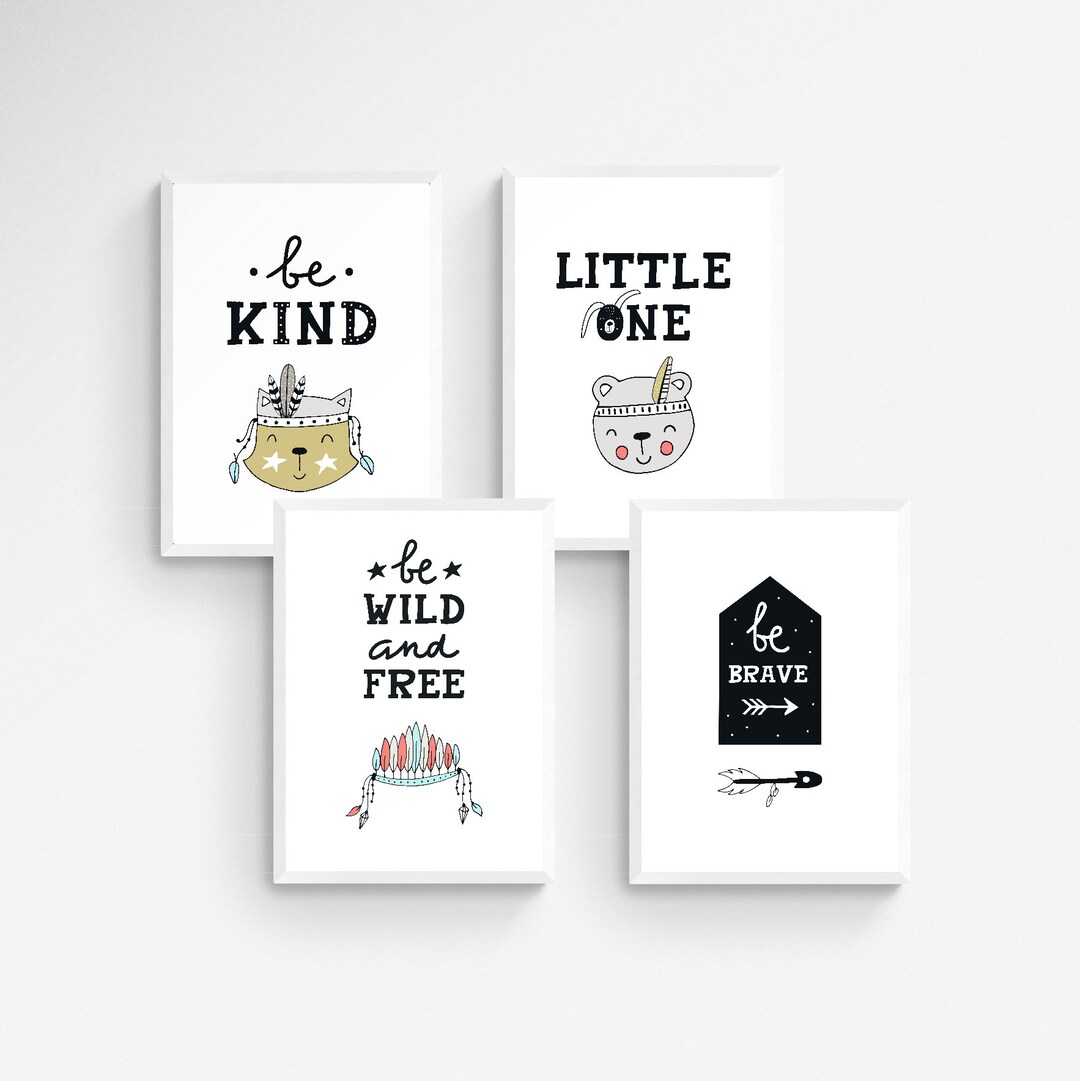 Kids Poster Set No.10 Children's Room Baby Room Boys Girls Set of 4