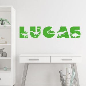 Dinosaur children's room desired name door sticker decal vinyl wall sticker