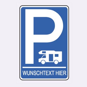 Personalized camper parking sign | Motorhome parking sign | Private camper parking space | Custom text | Aluminum composite panel, rigid foam board, vinyl