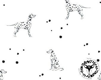 Modèle sans couture aquarelle de chiens dalmates (papier numérique)