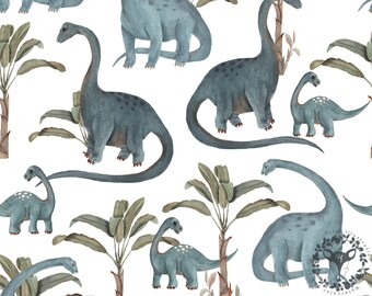 Patrón de tela sin costuras de dinosaurios, archivo sin costuras de dinosaurios (descarga digital)