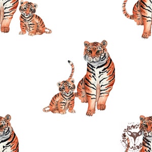 Tiger Aquarell Nahtloses Design, Surface Muster digital Download, Kinder Muster, kommerzielle Lizenz, Nicht-Exklusiv, Tiere Stoff Design